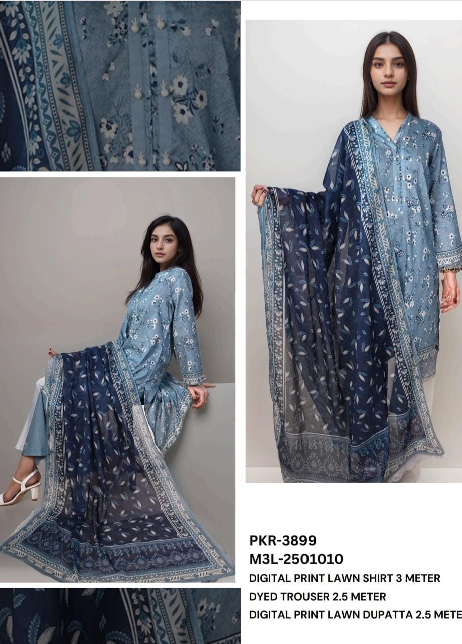 Mizaj afreen lawn 3pc