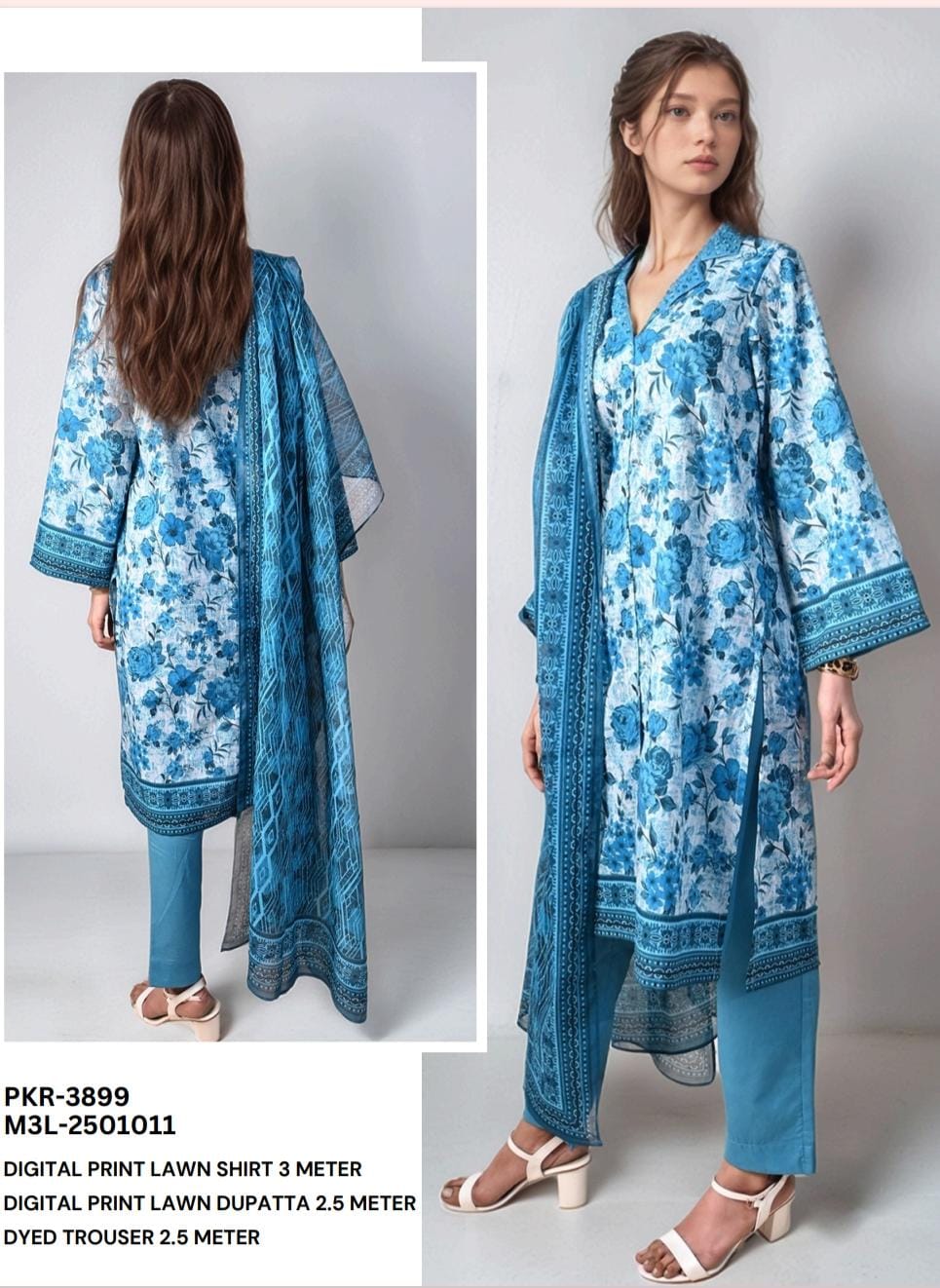 Mizaj afreen lawn 3pc