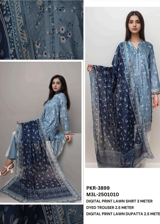 Mizaj afreen lawn 3pc