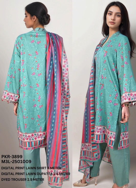 Mizaj afreen lawn 3pc